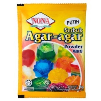 Nona Serbuk Agar-Agar / AGAR-AGAR Powder ~ สีขาว/สีพุธ 8g