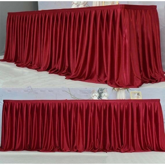 สูง 75 ที่ 6 เมตร LENGTH กระโปรงตั้งโต๊ะ ของตกแต่งโต๊ะ] FILAMIN FABRIC MATERIAL
