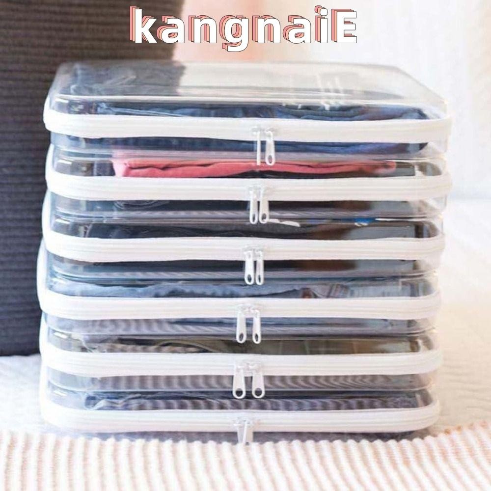 Kangnai กระเป๋าพลาสติกแข็ง มีซิป วางซ้อนกันได้ สําหรับเก็บของเล่น ถังขยะ ดินสอ งานฝีมือ