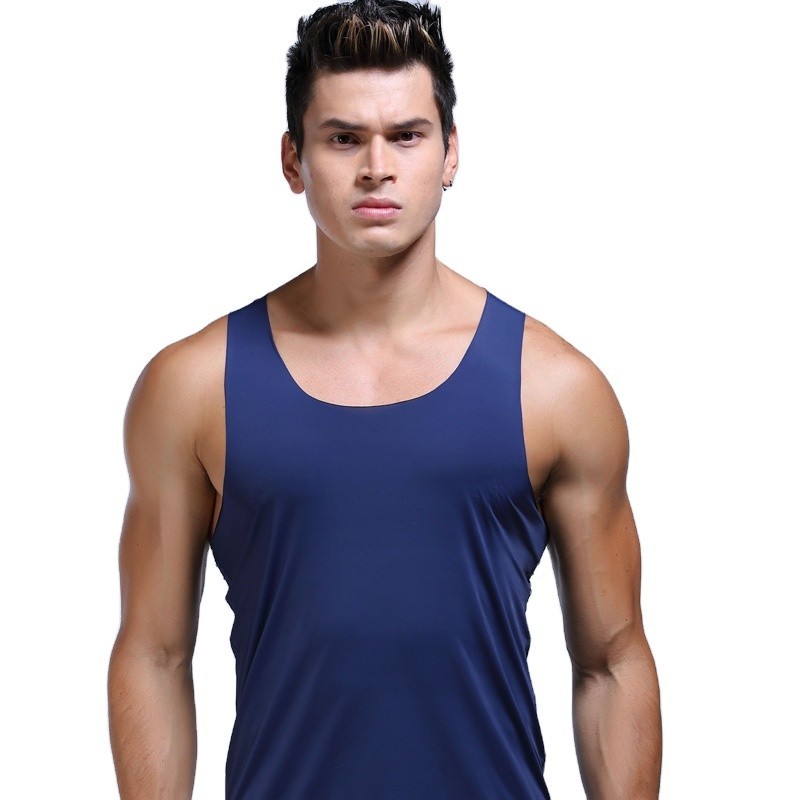 เสื้อกล้าม ผ้าเรยอน แบบนิ่ม ระบายอากาศ สวมใส่สบาย สําหรับผู้ชาย 091