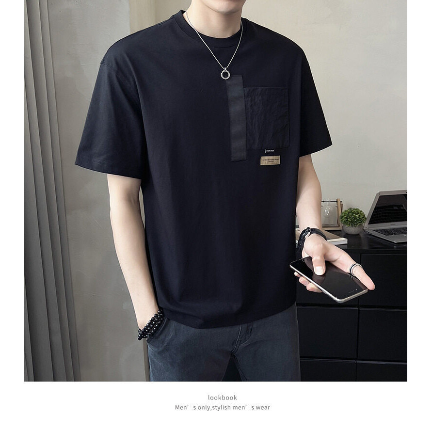 DEER เสื้อยืดเเขนสั้นผู้ชาย เสื้อเเฟชั่นสีพื้น รุ่น M0930