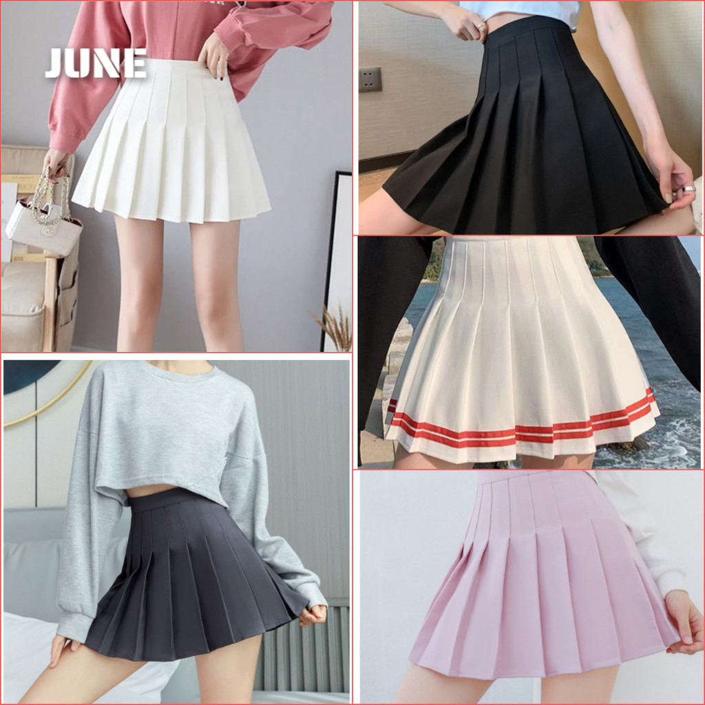 [YTL] ฤดูใบไม้ผลิ ฤดูร้อน กระโปรงเทนนิส กระโปรงกีฬา มีซับใน เอวสูง Mini Skirt A-Line มีหลายสีให้เลือก น่ารัก เรียบๆ