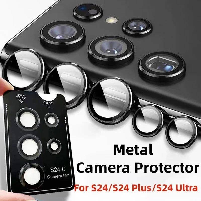 SAMSUNG Samsungs24 S24Plus S24Ultra GalaxyS24 S24P S24+ S24U โลหะหรูหราอลูมิเนียมเลนส์กล้องฟิล์มแก้ว