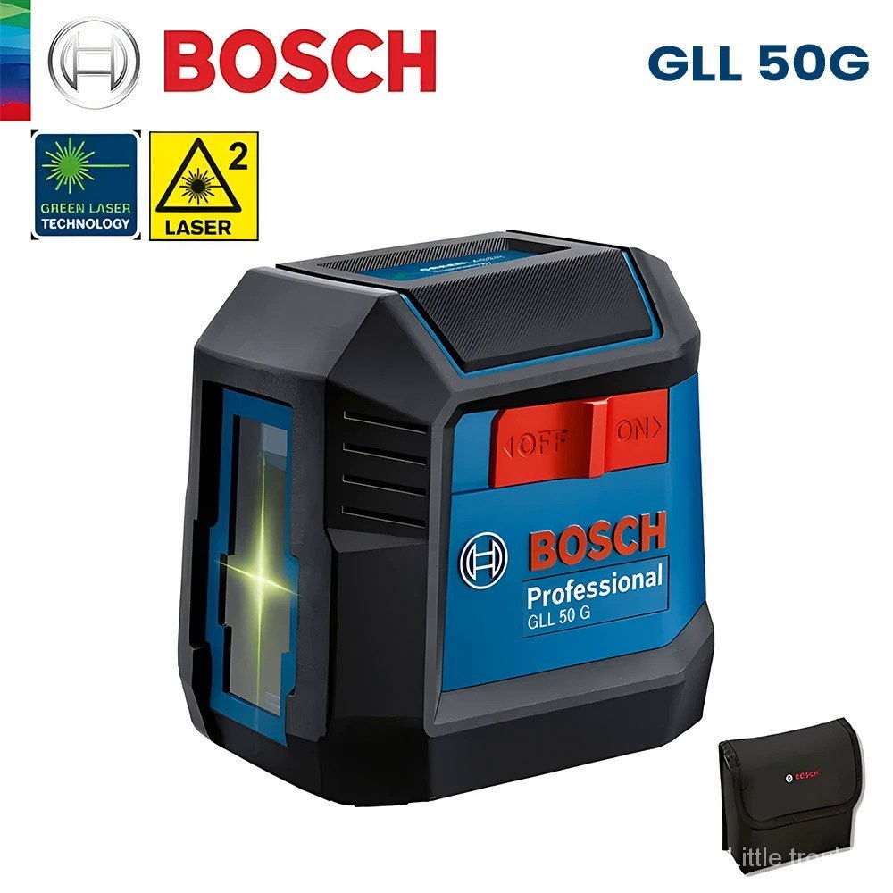 Bosch เลเซอร์วัดระดับ Gll50G 2 สาย Ip55 15 ม. แนวนอน แนวตั้ง สีเขียว QXAJ