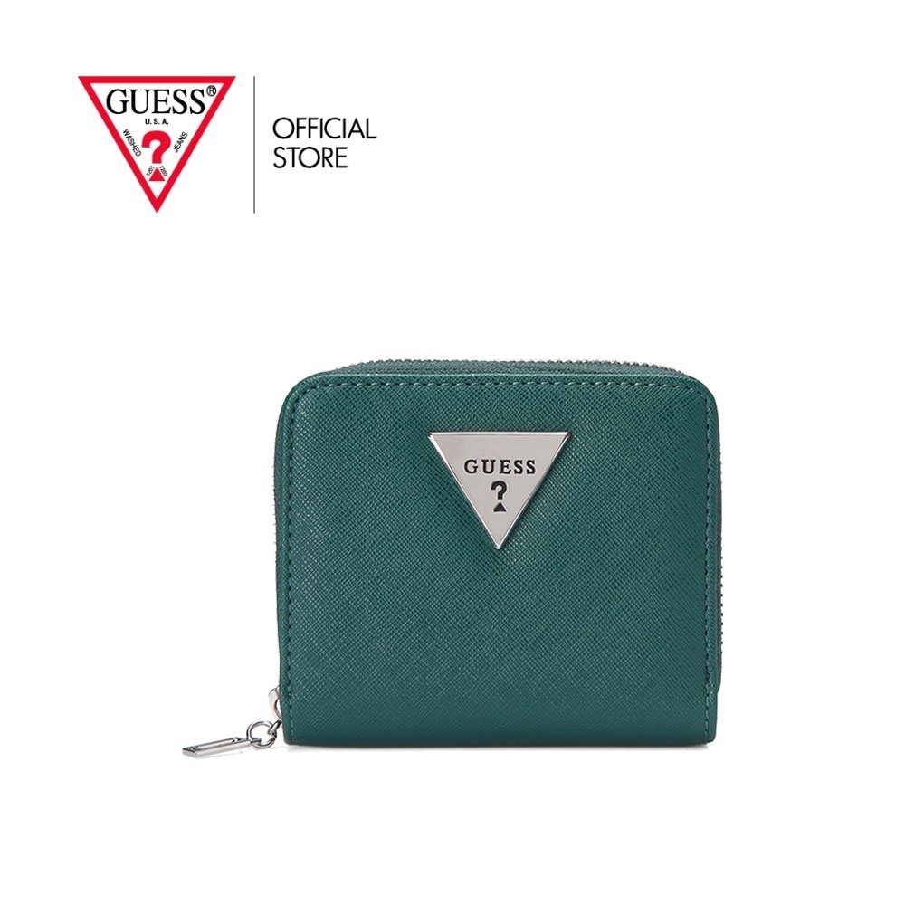 GUESS กระเป๋าสตางค์ รุ่น SF860155 LATHAN SLG SMALL ZIP AROUND สีเขียว