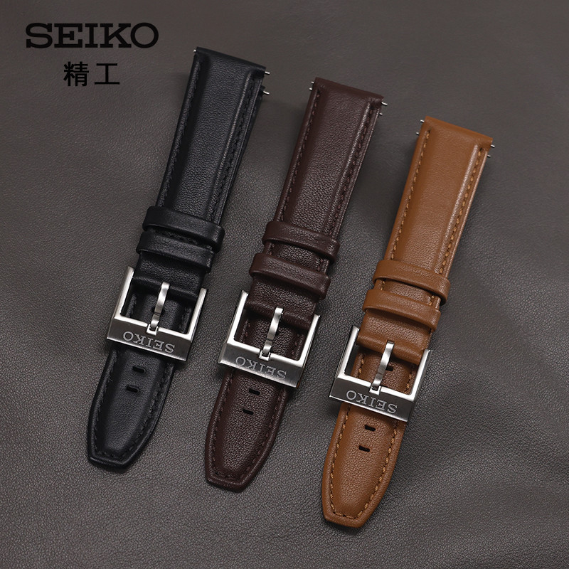 พร้อมส่ง สายนาฬิกาข้อมือ SEIKO Original Strap SEIKO No. สายนาฬิกาข้อมือ สายหนังวัวแท้ ขนาด 20 มม. สําหรับผู้ชาย 5 SRPD63K1
