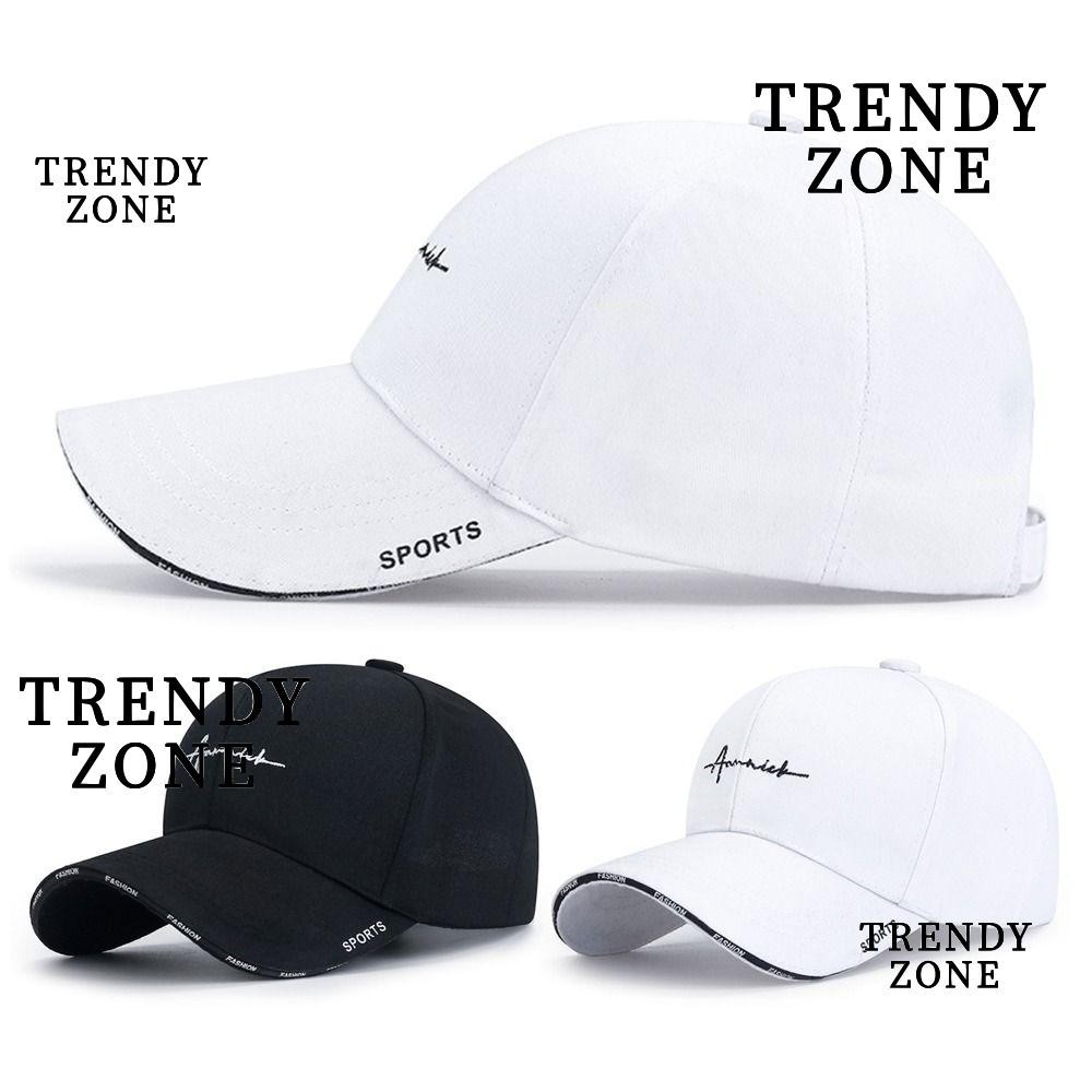 Trendyzone หมวกเบสบอลลําลอง ผ้าฝ้าย สีพื้น ปรับได้ สําหรับผู้หญิง