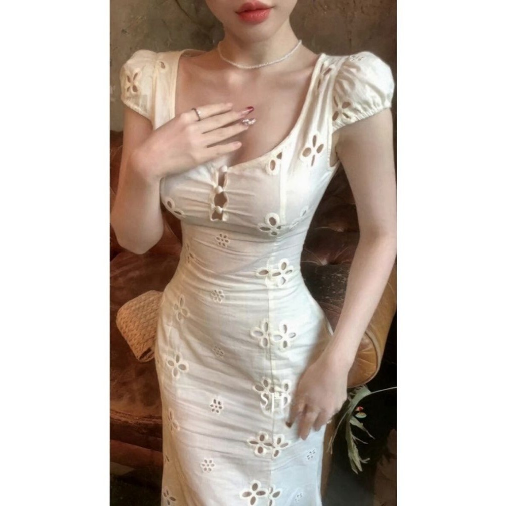 กระโปรง Pure Niche ฤดูร ้ อนเซ ็ กซี ่ สไตล ์ กลวงกระโปรงสะโพกเอวแคบหญิง Desire ใหม ่ Fishtail Slimmer ดูอารมณ ์ SVFA