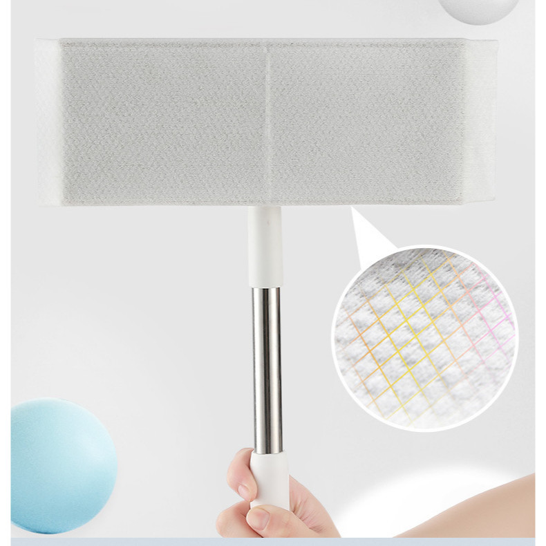 ไม้ถูพื้นผ้าดันฝุ่น ไม้ม๊อบ ดักฝุ่นดี ผ้าถูมีให้เลือก2แบบ แห้ง และเปียก พร้อมส่งจากไทย - รูปที่ 2