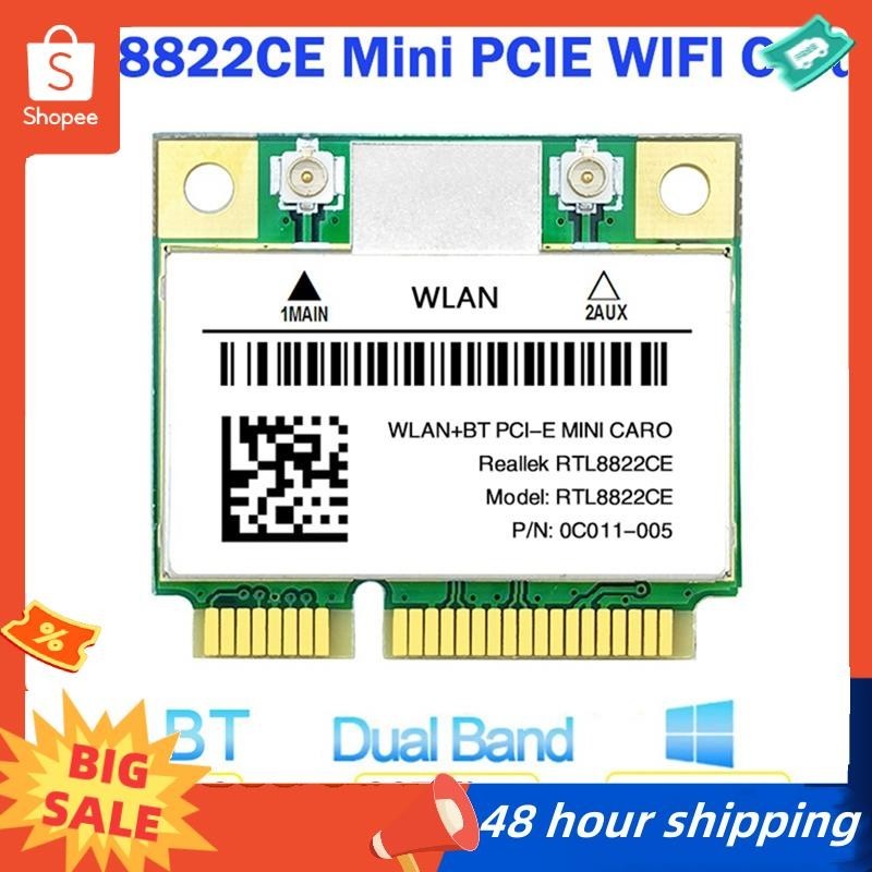 พร้อมส่ง การ์ดเครือข่าย WiFi RTL8822CE 1200Mbps 2.4G 5Ghz 802.11AC Mini PCIe บลูทูธ 5.0 รองรับแล็ปท็อป PC Windows 10 11