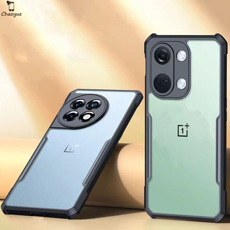 อะคริลิคใสหุ้มเกราะป้องกันกรณีโทรศัพท์สำหรับ OnePlus 12 11 10R 10T 9 9R 9RT 8 8T 7T Pro Nord 5 CE CE