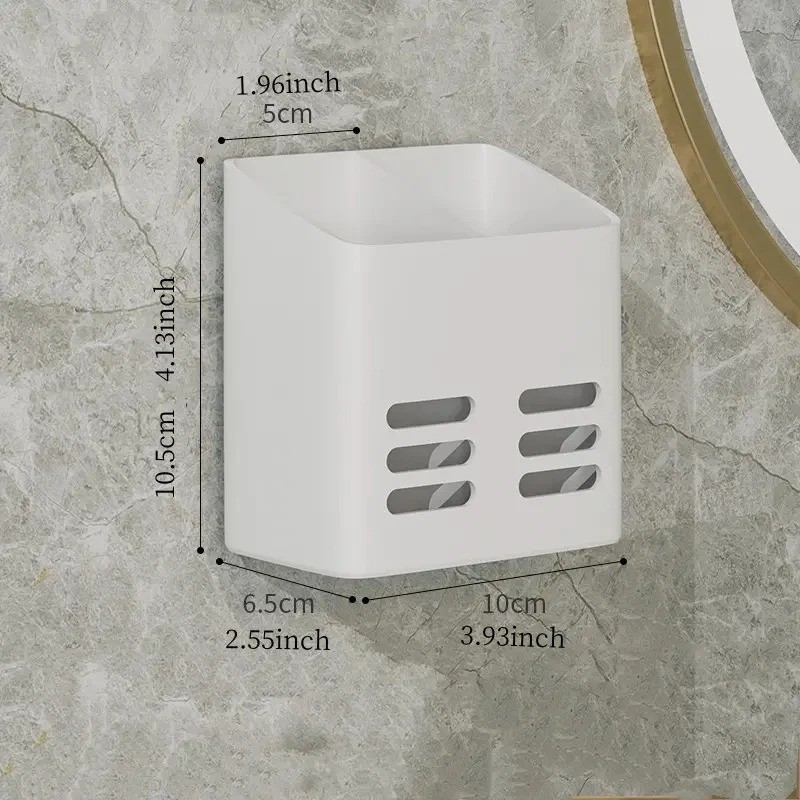 กล่องเก็บแปรงสีฟัน แบบติดผนัง อเนกประสงค์ ขนาดใหญ่ จุของได้เยอะ ระบายน้ําได้ - รูปที่ 7