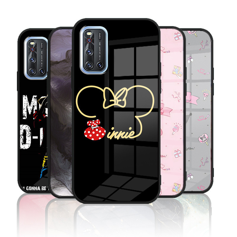 เคสกระจกนิรภัย TPU แบบนิ่ม ขอบซิลิโคน สําหรับ VIVO V19 1933