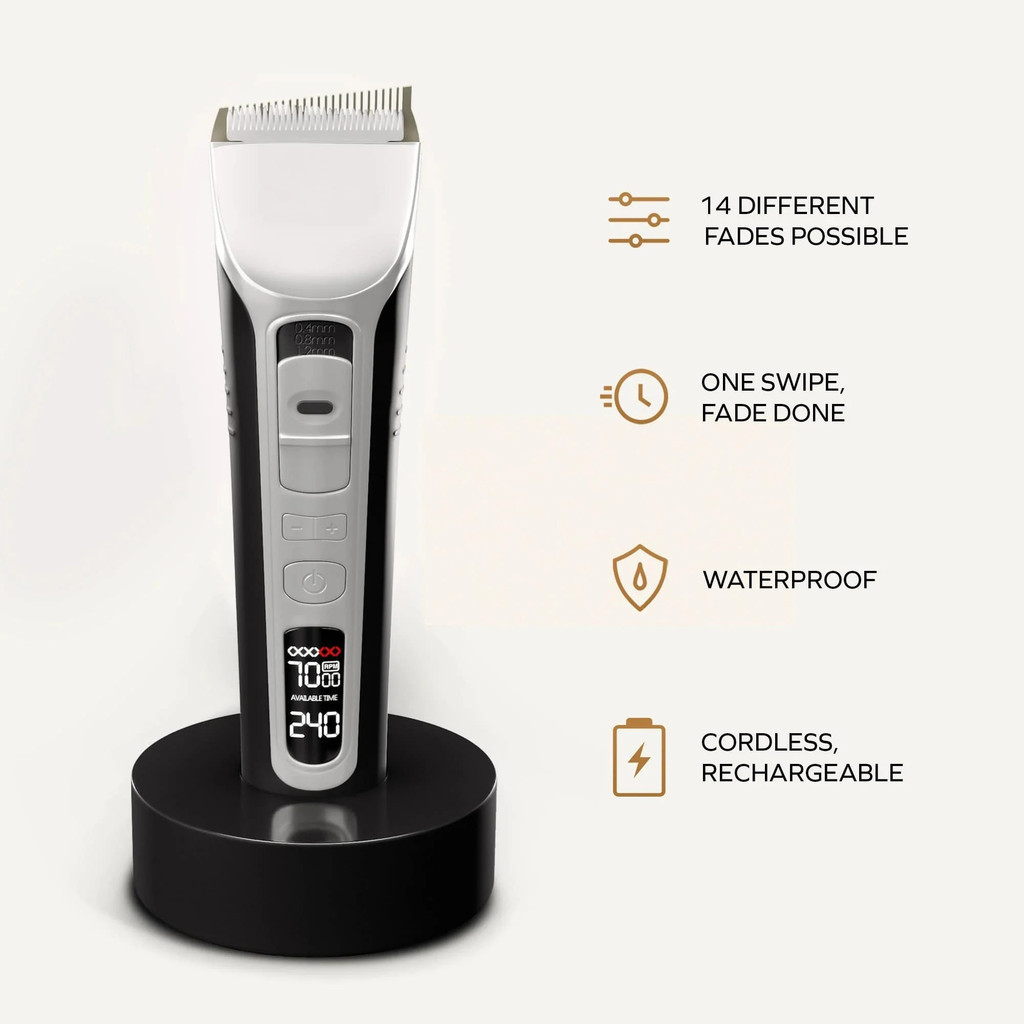 รายละเอียดสินค้า เครื่องเล็มขนใบมีดเคลื่อนย้ายสําหรับผู้ชาย, ปัตตาเลี่ยนรูปเดียว, จอแสดงผล จอแอลซีดี แบบชาร์จ ยูเอสบี, เครื่องตัดตัดผม, ซาลอน ราคา ถูกที่สุด ดีลบีเคเค แกลเลอรีภาพที่ 5