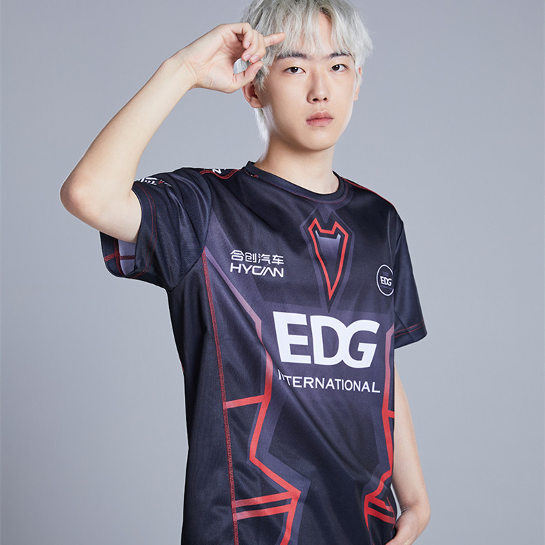 เสื้อกีฬาแขนสั้น ลายทีมชาติฟุตบอล VALORANT 2024 EDG Esports Valorant เสื้อยืดทีม Worlds Championship