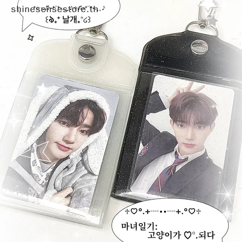 Shine ใหม่ จี้ PVC ใส รูปหัวใจน่ารัก 3 นิ้ว สําหรับจัดเก็บบัตรไอดอล การ์ด