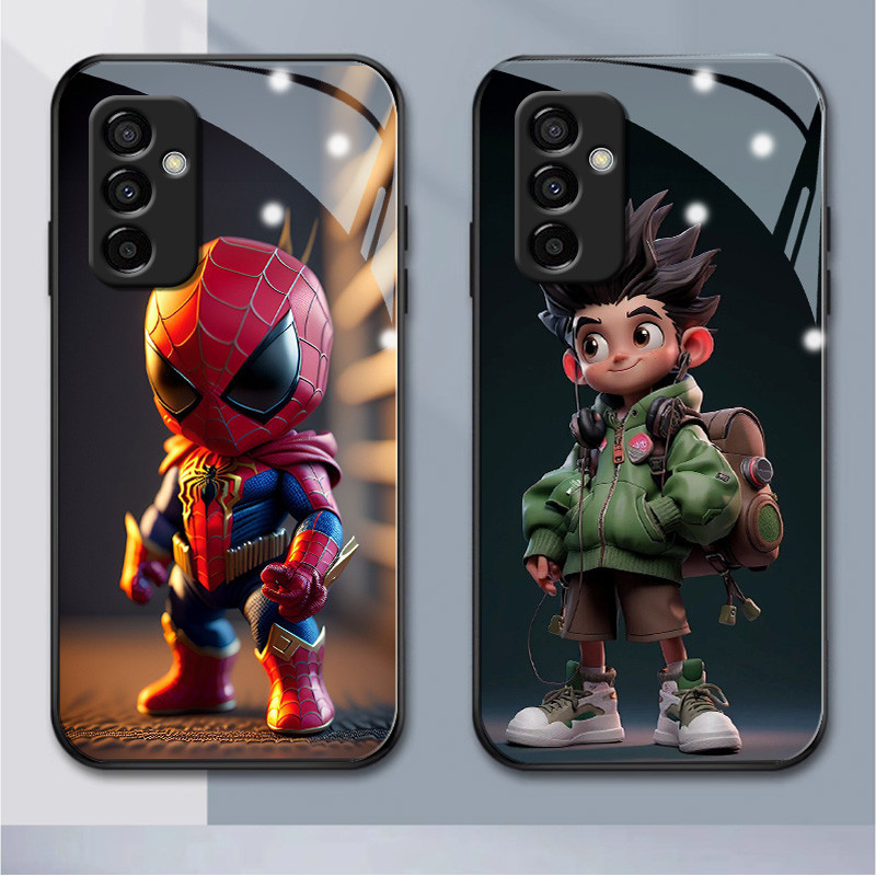 เคสโทรศัพท์มือถือแบบแก้ว ลายการ์ตูนแอนิเมชั่น สําหรับ Samsung A345G A01 A02 M02 A03 A04 A11 M11 A135