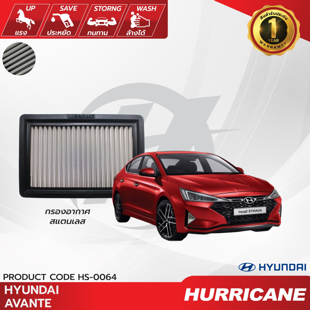 HURRICANE กรองอากาศ เฮอริเคน Hyundai  Avante  Coupe  Tiburon  Kia  Cerato  Spectra  Sportage  HS-0064 ราคา ถูกที่สุด ดีลบีเคเค แกลเลอรีภาพที่ 3