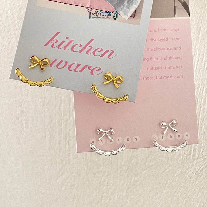 ร้านค้าไทย🌸ต่างหูหวาน Ins ต่างหูหวาน Niche หลากหลายลูกไม้ขอบโบว์COD