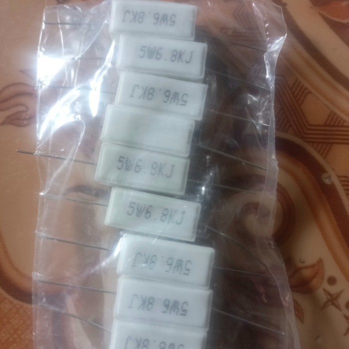 R ชอล์ก 6k8 6.8K 6.8K 6.8 6.8K 5w 5watt 5 วัตต์ Block Resistor กิโล F Fajar electro 2
