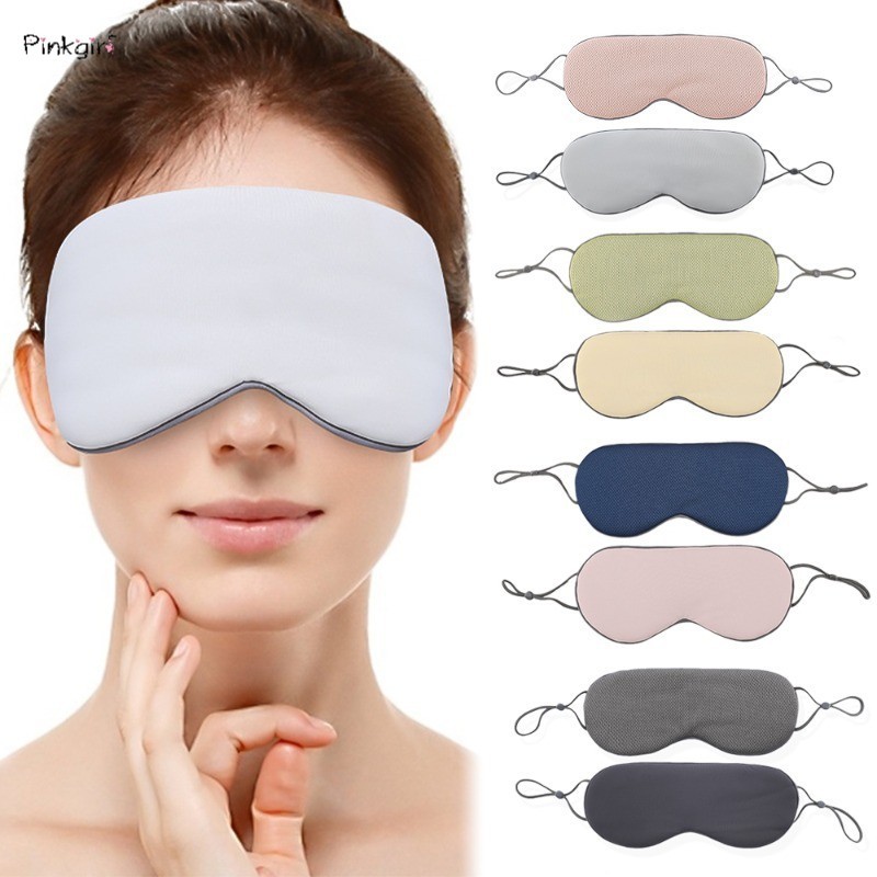 Travel Eye Cover สองด้าน Warm Cool Sleep Eye Mask 3D Contoured Sleeping Blindfold นุ่มสบายนม Silk Eyeshade