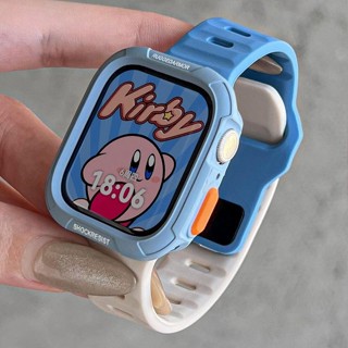 ชุดเคสตัวอักษรใหม่ + สายซิลิโคนกีฬานุ่ม สำหรับ Apple Watch S…