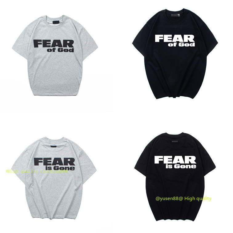 เสื้อยืดแขนสั้นสไตล์Hip Hop Retro Jerry พร้อมข้อความ "FEAR IS GONE" ยอดนิยมใน STREETWEAR
