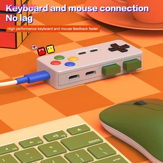 Vhdd 4in1 Gamepad Modelling HUB ตัวควบคุมเกมคอมพิวเตอร์ USB Type-C USB-C อะแดปเตอร์อินเทอร์เฟซสําหรับแล็ปท็อป PC เมาส์คีย์บอร์ด U-Disk TH