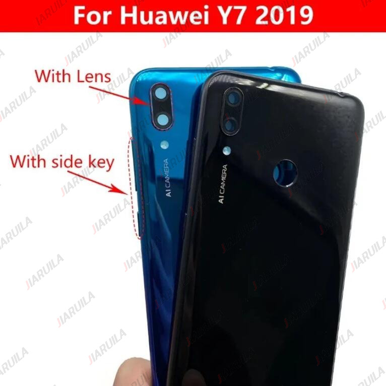 สําหรับ Huawei Y7 prime 2019 Y7 2019 ฝาหลังกระจกด้านหลังแบตเตอรี่อะไหล่ซ่อม