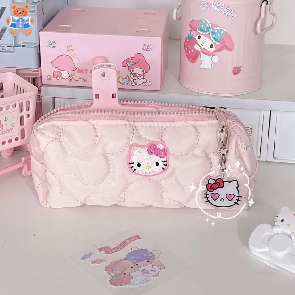 อะนิเมะ Sanrio เครื่องเขียนกล่องดินสอ HelloKitty น่ารักการ์ตูนอะนิเมะเครื่องเขียนกระเป๋านักเรียนกระเป๋าเครื่องสําอางสาวของเล่นของขวัญ