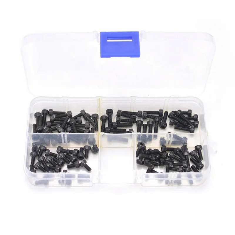KS 100 ชิ้น/ล็อตM3x6 มม./8 มม./10 มม./12 มม.Hex Bolt SOCKET HEAD CAPสกรูสกรูชุดAssortmentมาพร้อมกับก