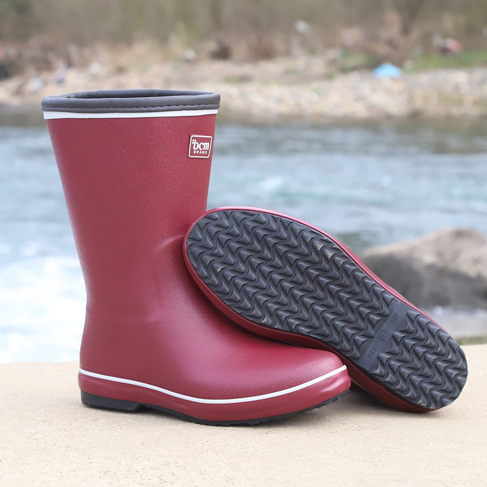 Mi Mid-tube Rain Boots Water Shoes Rubber Boots Waterproof Shoes Mother Rain Boots Farm Shoes สบาย