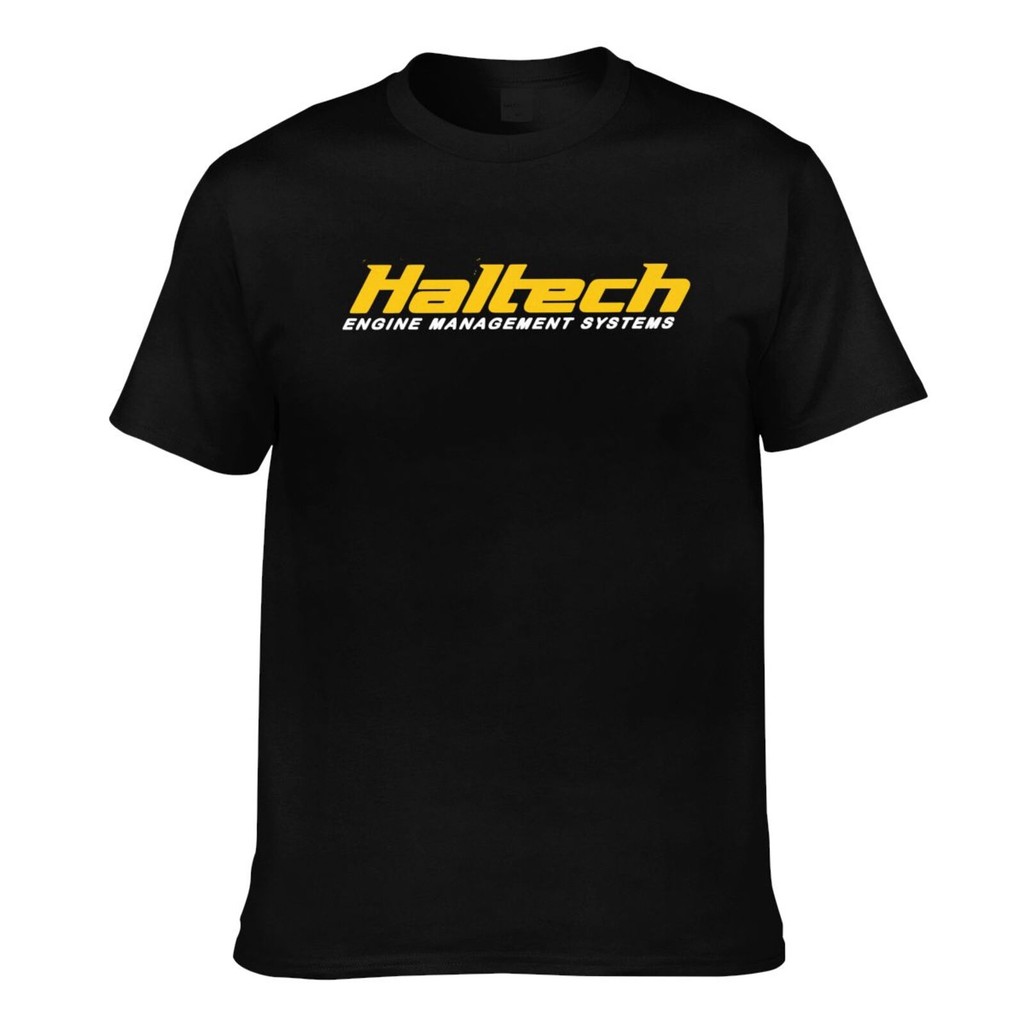 เสื้อยืดผู้ชายพิมพ์ลายโลโก้Haltech EMS แบบกำหนดเอง