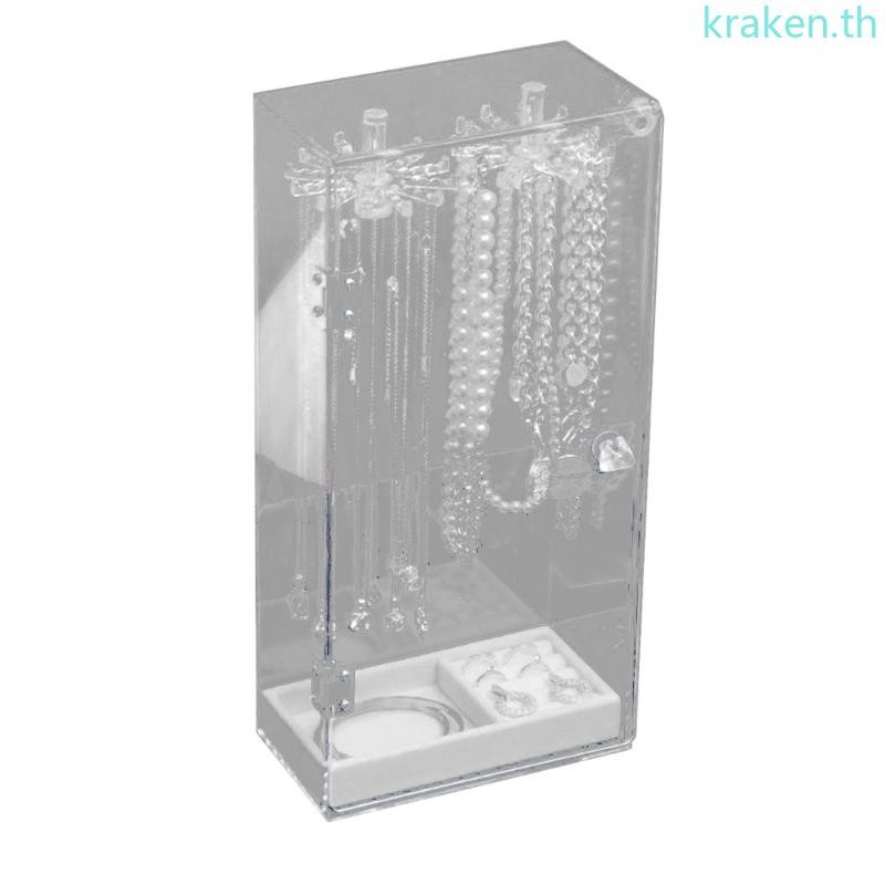 Kra เครื่องประดับ Organizer แขวนสร้อยข้อมือสร้อยคอผู้ถือกันฝุ่นขาตั้งจอแสดงผล