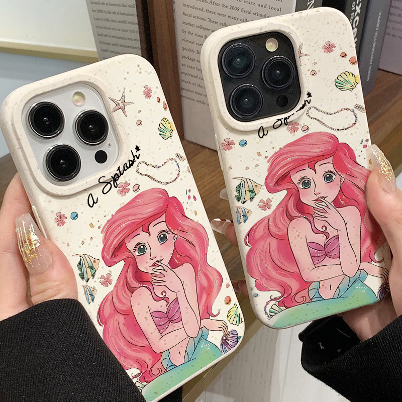 สำหรับ iPhone 11 13 For เคสไอโฟน14 15 12 Pro Max X XS XR 6 7 8 14 15 Plus 12 13 MINI การ์ตูนเจ้าหญิงเงือกรุ่น ซิลิโคนเคส