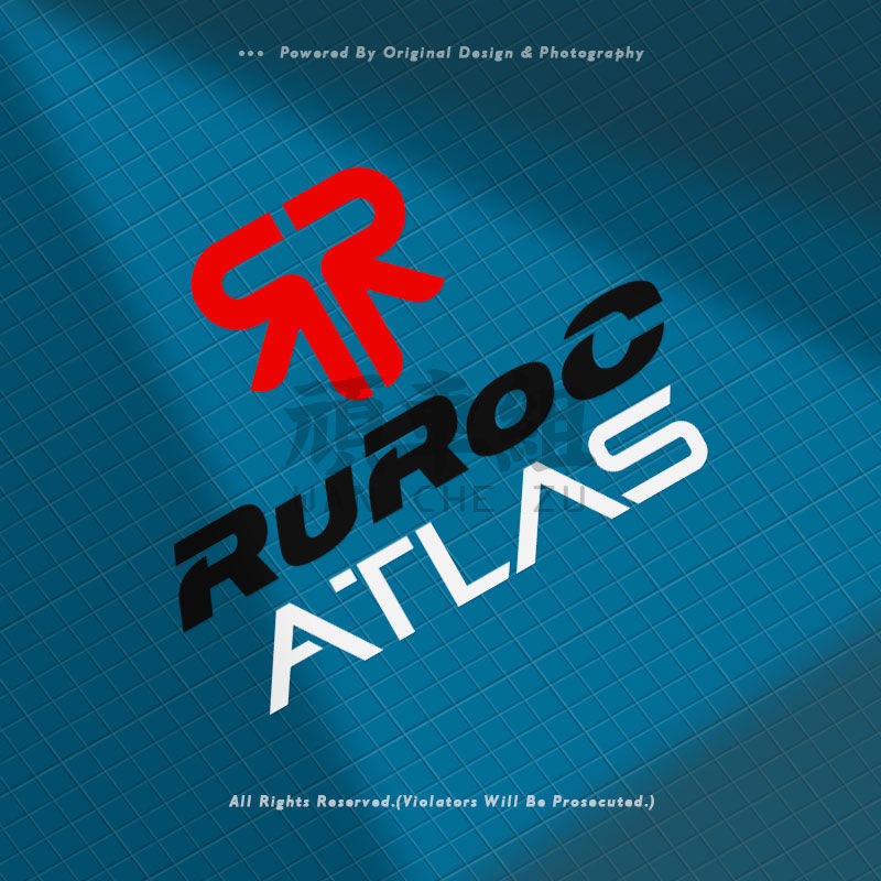 RUROC ATLAS Letter Sticker Motorcycle Equipment Helmet Decoration Sticker Waterproof Reflective Stic