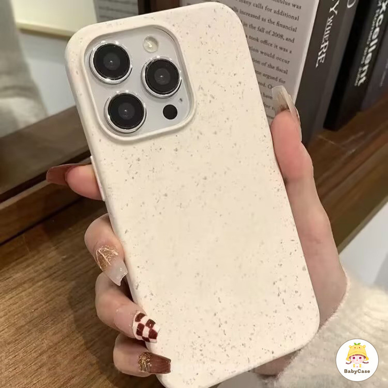 กรอบสีทึบที่ย่อยสลายได้สัมผัสกันกระแทกอ่อนนุ่ม iPhone 15 13 14 12 11 Pro MAX 7 8 6 6s Plus XR X XS MAX 15 14 Plus