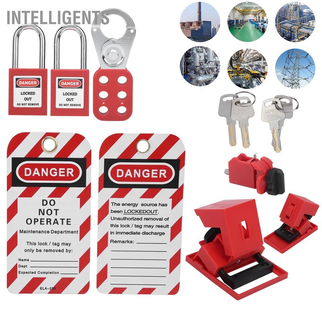 IntelligentS Safety Lockout Tagout Kit Lockset Fitting Tools แบบพกพามัลติฟังก์ชั่นพร้อมกระเป๋า