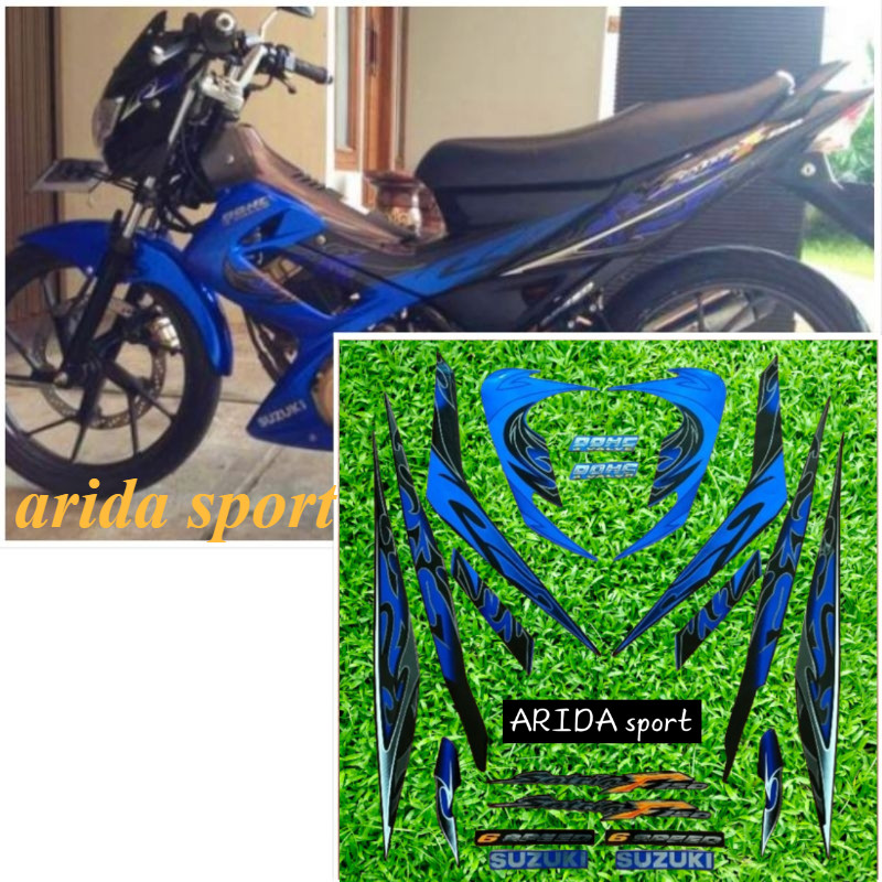 สติ๊กเกอร์ Striping Suzuki Satria F150 fu f 150 fu blue black 2010 motif ดั้งเดิม