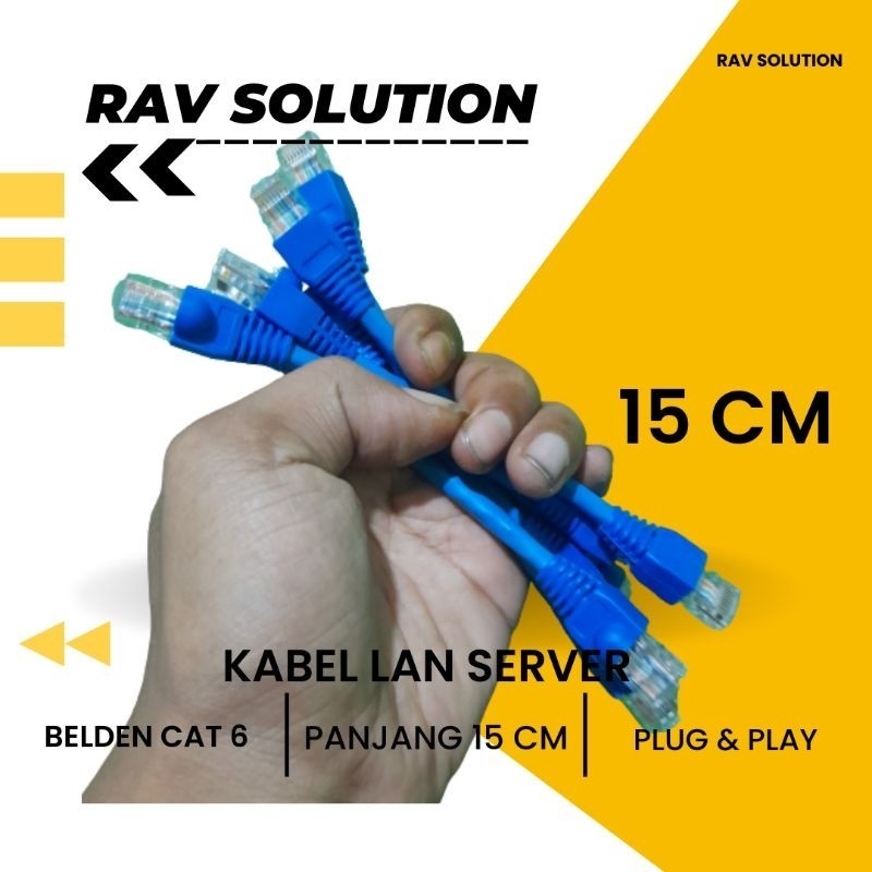 สาย LAN SERVER แบบกําหนดเอง BY RAV 15cm BELDEN CAT 6 สีฟ้า