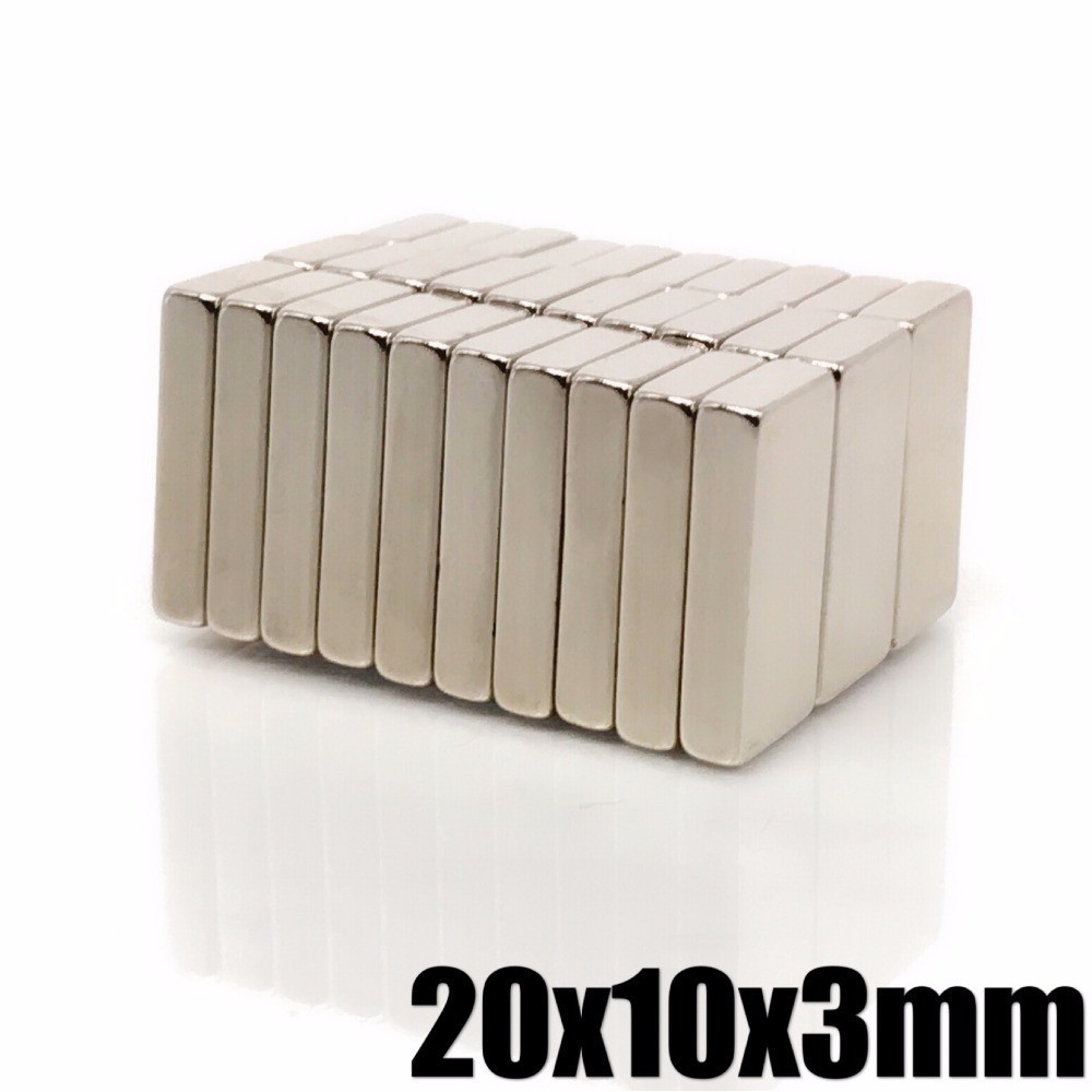 10/20ชิ้น แม่เหล็กแรงดึงดูดสูง 20x10x3mm แม่เหล็กแรงสูง 20x10x3มิล Magnet Neodymium สี่เหลี่ยม 20*10*3mm แม่เหล็ก