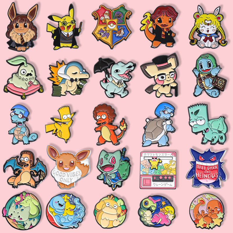 เข็มกลัด รูปการ์ตูนโปเกม่อน 41 แบบ เครื่องประดับ สําหรับเพื่อน