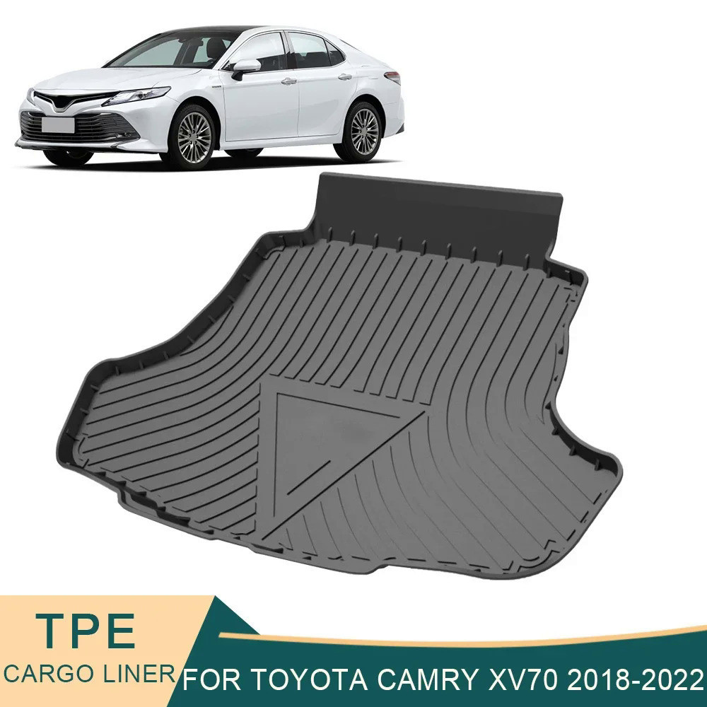 พรมปูพื้นหลังรถยนต์ สําหรับ Toyota Camry XV70 2018-2023 XV50 11-17 Sedan Hybrid Gasoline Cargo Liner TPE Trunk Mats Boot Tray Carpet