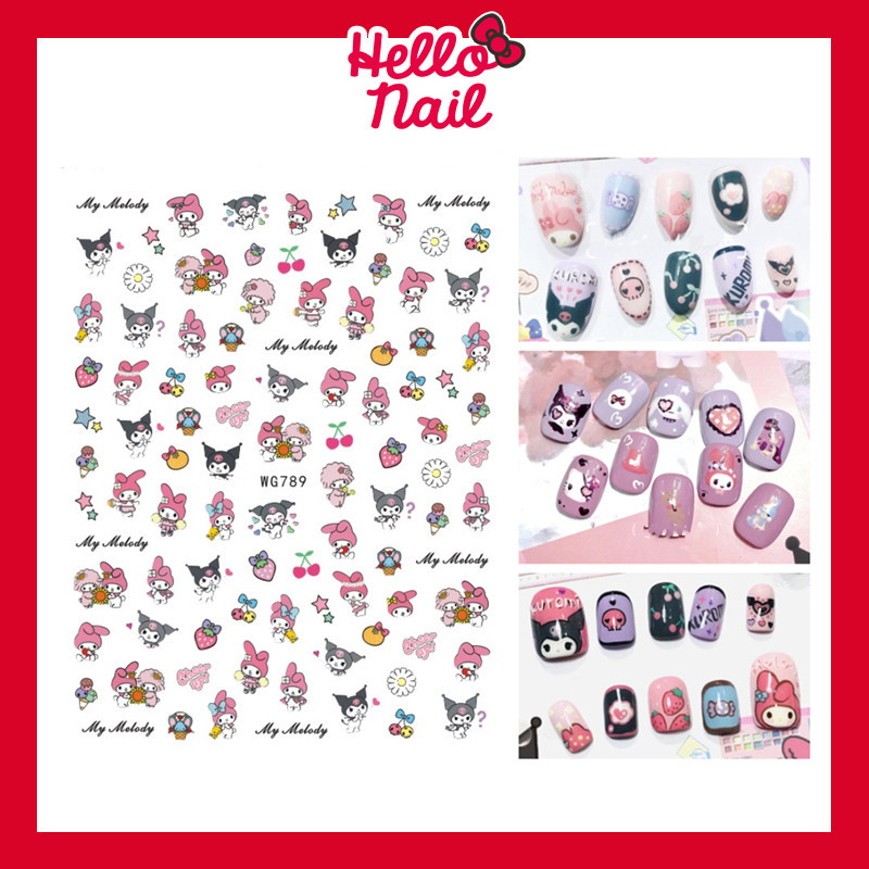 สติ๊กเกอร์ติดเล็บ 3D My Melody Kitty Cinnamoroll Kuromi แต่งเล็บ Sticker น่ารัก อุปกรณ์ตกแต่งเล็บ