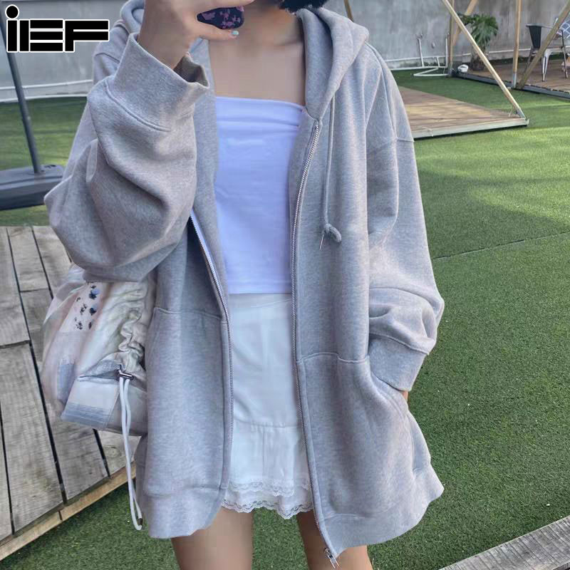 Metozone เสื้อกันหนาว แขนยาว มีฮู้ด ทรงหลวม สไตล์ฮ่องกง พลัสไซซ์