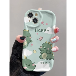 【ส่งจากไทย】จัดส่งภายใน 48 ชั่วโมง 3Dการ์ตูนไดโนเสาร์มีความสุข เคสสำหรับไอโฟน11 For iPhone 11 12 13Pro Max 7 8 Plus SE2