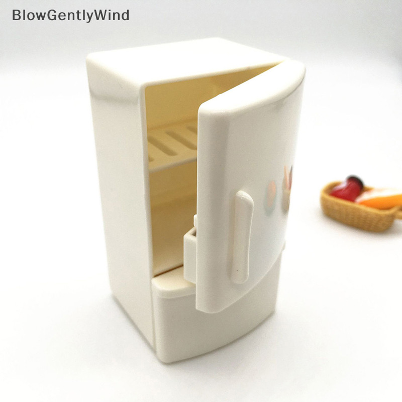 Blowgentlywind ตู้เย็น ตู้แช่แข็ง ขนาดเล็ก สีขาว สําหรับบ้านตุ๊กตา BGW