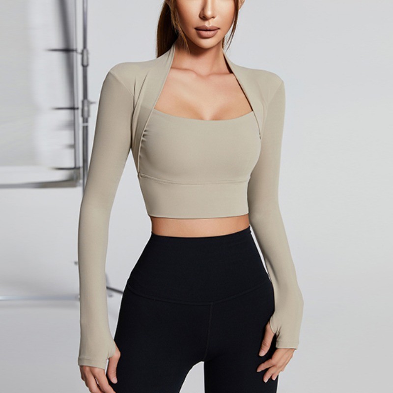 【LASYYOGA】เสื้อกีฬาแขนยาว ระบายอากาศได้ดี สวมใส่สบาย เหมาะกับใส่เต้นรํา เล่นโยคะ ฟิตเนส สําหรับผู้หญิง - รูปที่ 5