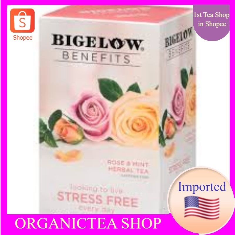Bigelow Tea Benefits Herbal Tea Rose &amp; Mint 18 Tea Bags