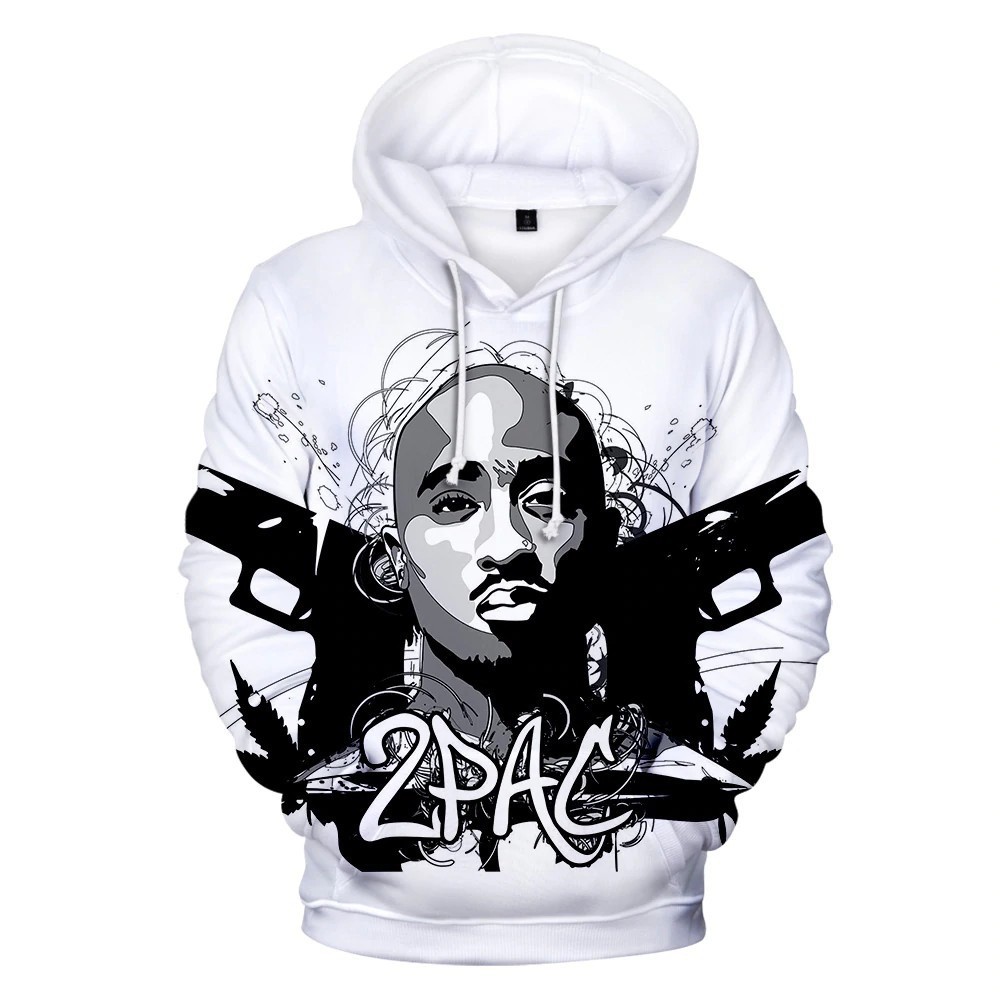 บุคลิกภาพ Gangsta Rap 2Pac Hoodies Mens Hoodie เสื้อกันหนาว Hoody Gangsta 2Pac Tupac Amaru Shakur Ho